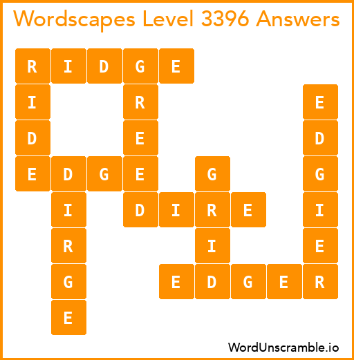 Wordscapes Level 3396 Answers