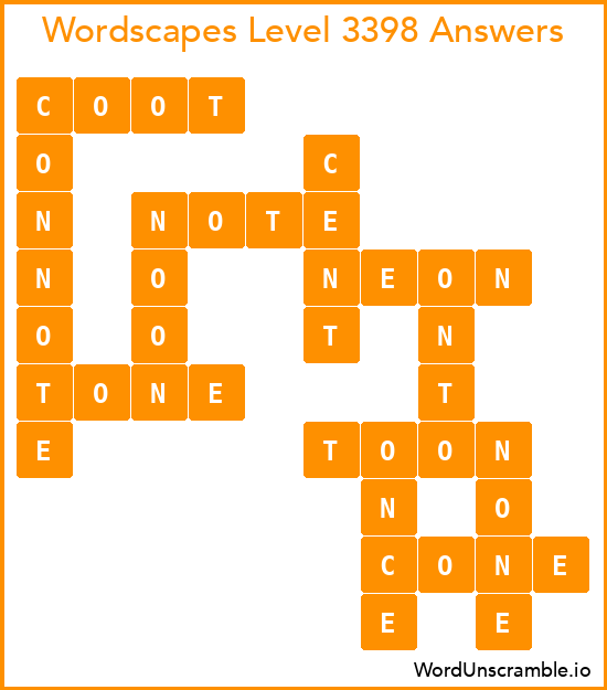 Wordscapes Level 3398 Answers