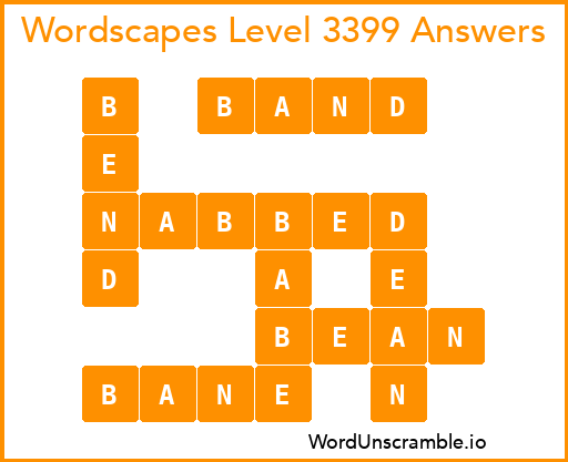 Wordscapes Level 3399 Answers