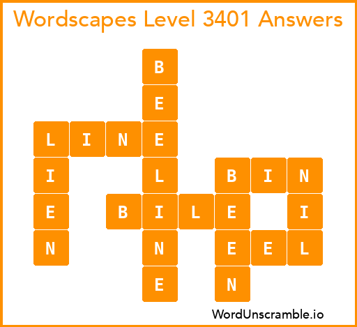 Wordscapes Level 3401 Answers