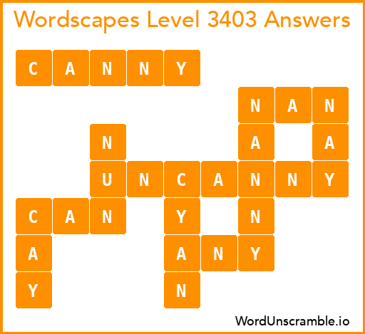 Wordscapes Level 3403 Answers