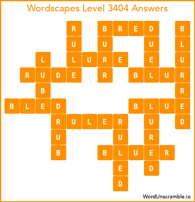 Wordscapes Level 3404 Answers