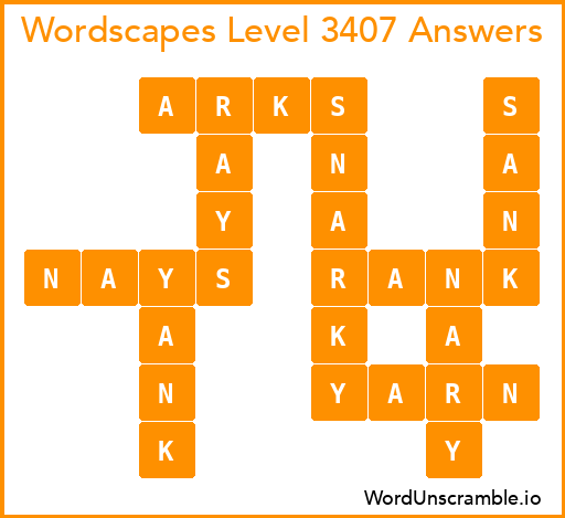 Wordscapes Level 3407 Answers