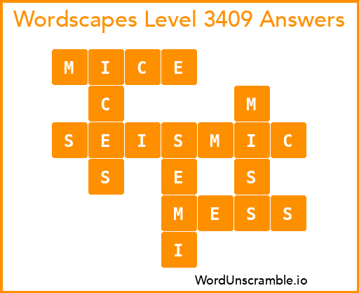 Wordscapes Level 3409 Answers