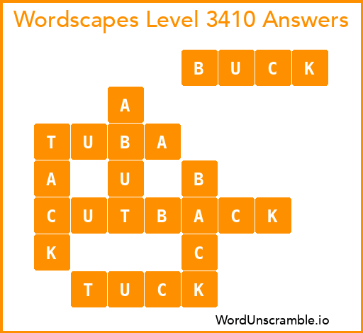 Wordscapes Level 3410 Answers