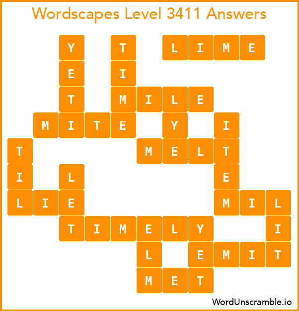 Wordscapes Level 3411 Answers