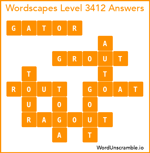 Wordscapes Level 3412 Answers