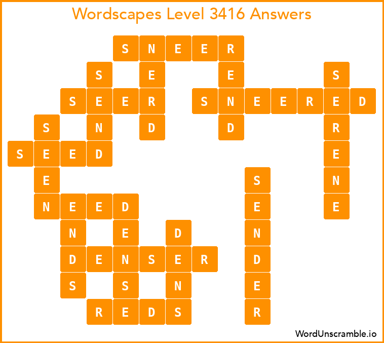 Wordscapes Level 3416 Answers