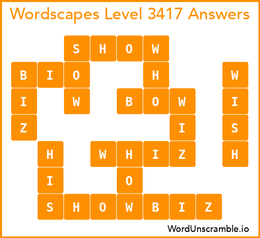 Wordscapes Level 3417 Answers