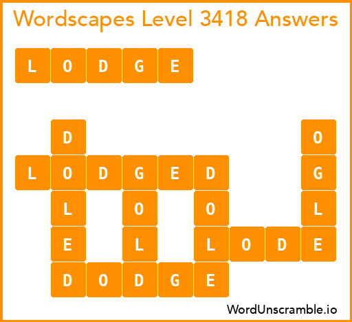 Wordscapes Level 3418 Answers