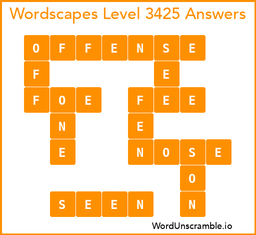 Wordscapes Level 3425 Answers