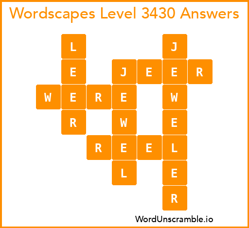 Wordscapes Level 3430 Answers