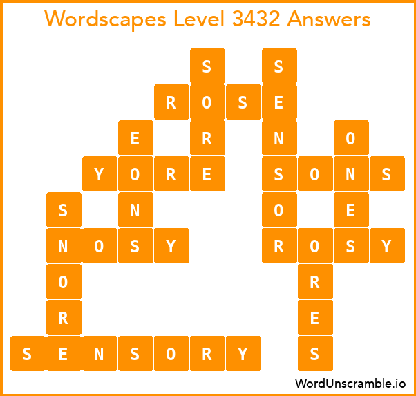 Wordscapes Level 3432 Answers