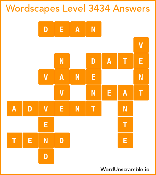 Wordscapes Level 3434 Answers