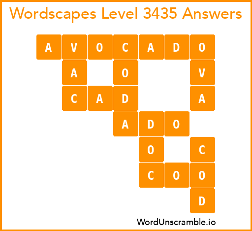 Wordscapes Level 3435 Answers