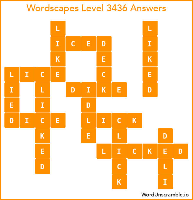 Wordscapes Level 3436 Answers