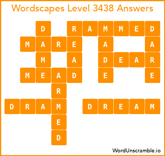 Wordscapes Level 3438 Answers