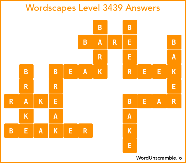 Wordscapes Level 3439 Answers