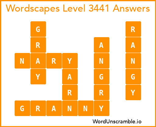 Wordscapes Level 3441 Answers