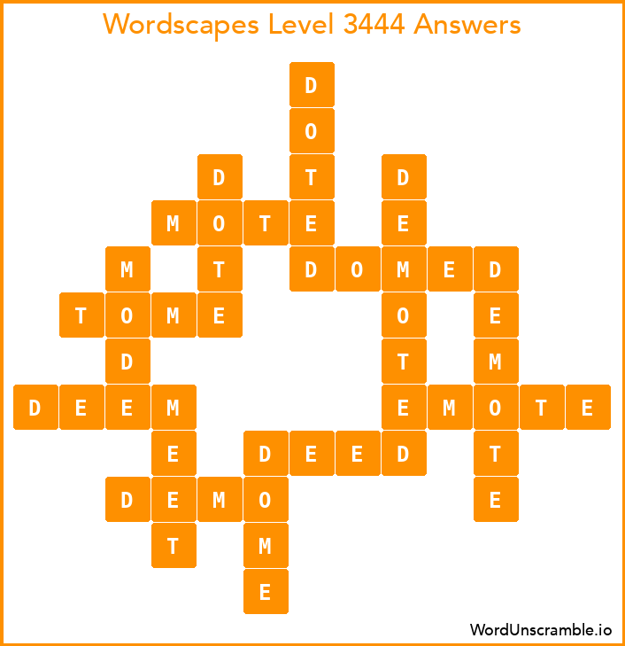Wordscapes Level 3444 Answers