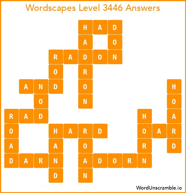 Wordscapes Level 3446 Answers