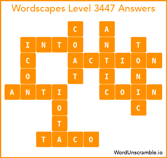 Wordscapes Level 3447 Answers