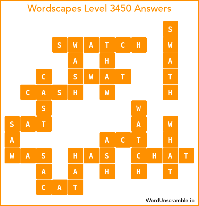 Wordscapes Level 3450 Answers