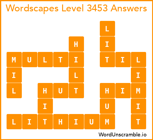 Wordscapes Level 3453 Answers