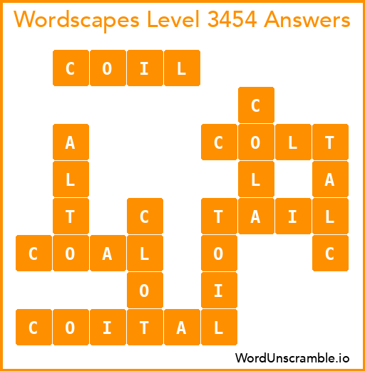 Wordscapes Level 3454 Answers