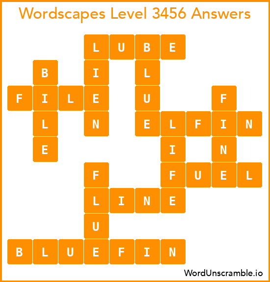 Wordscapes Level 3456 Answers