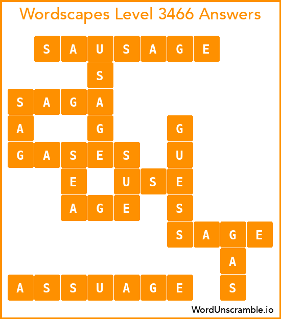 Wordscapes Level 3466 Answers