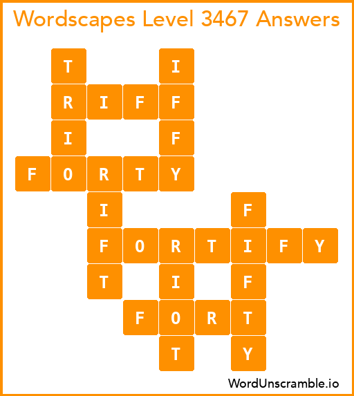 Wordscapes Level 3467 Answers