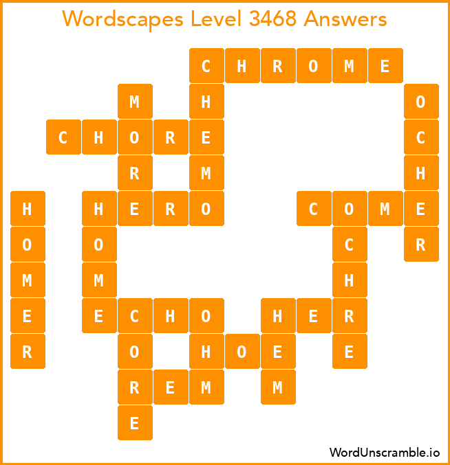 Wordscapes Level 3468 Answers