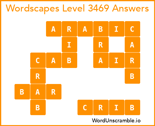 Wordscapes Level 3469 Answers