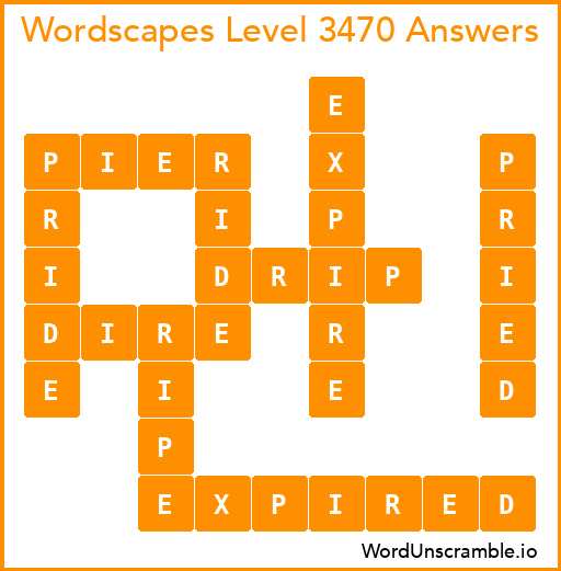 Wordscapes Level 3470 Answers