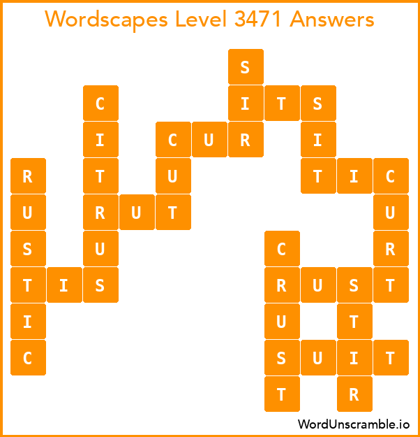 Wordscapes Level 3471 Answers