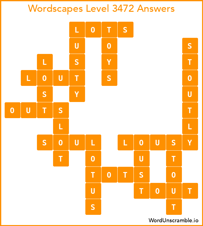Wordscapes Level 3472 Answers