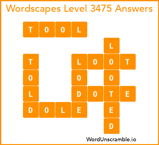 Wordscapes Level 3475 Answers