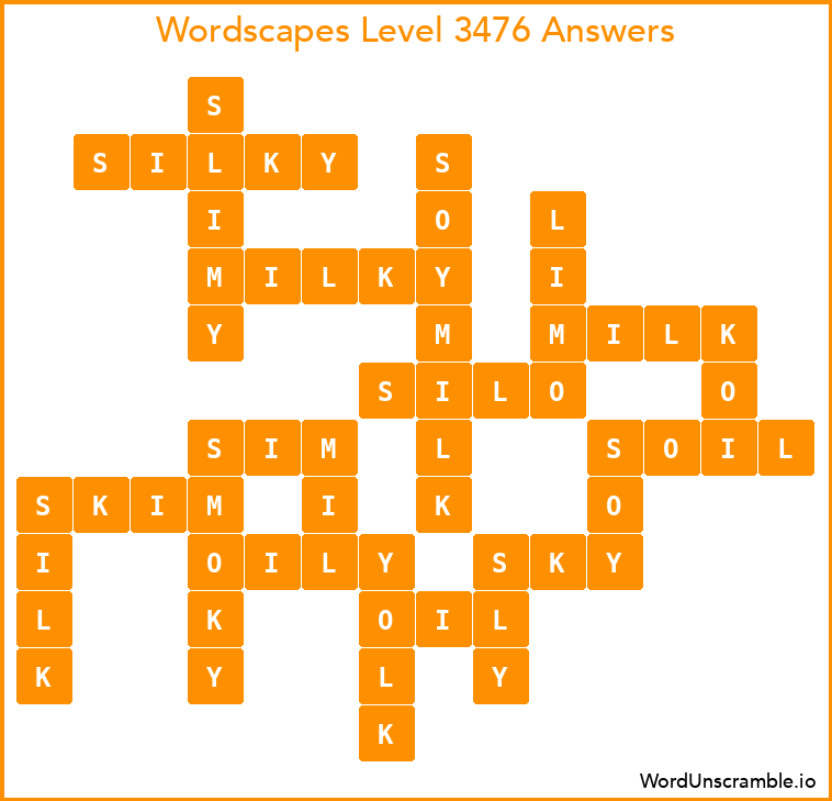 Wordscapes Level 3476 Answers