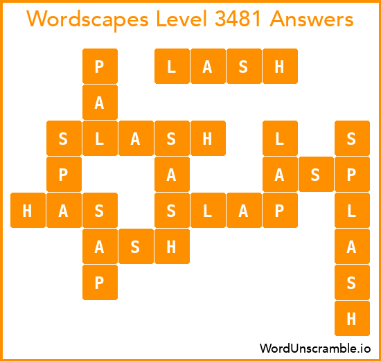 Wordscapes Level 3481 Answers