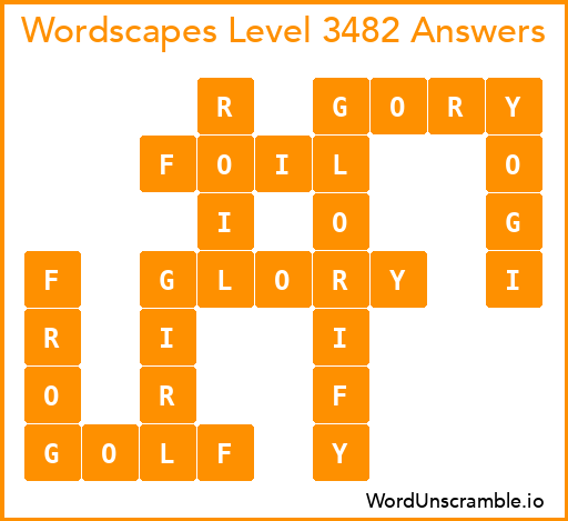 Wordscapes Level 3482 Answers
