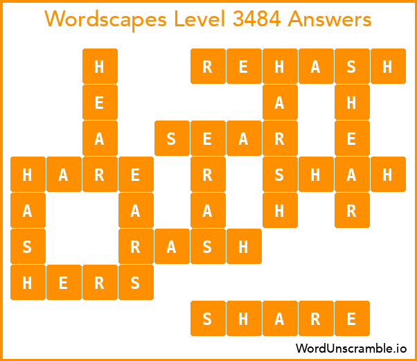 Wordscapes Level 3484 Answers