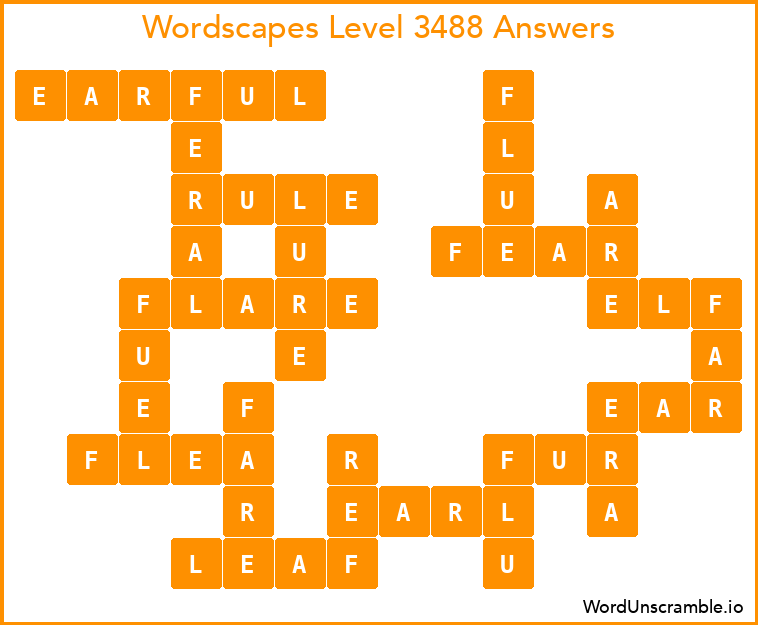 Wordscapes Level 3488 Answers
