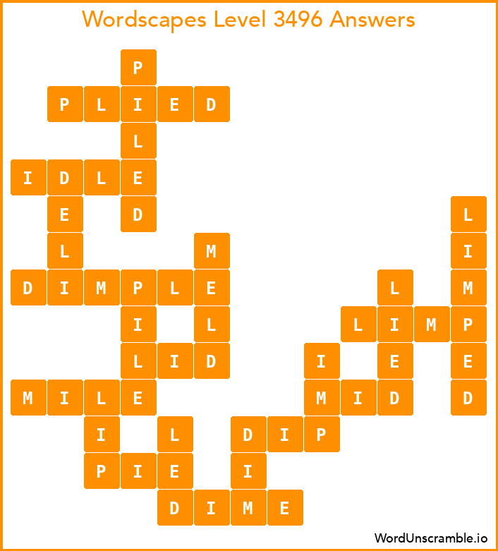Wordscapes Level 3496 Answers