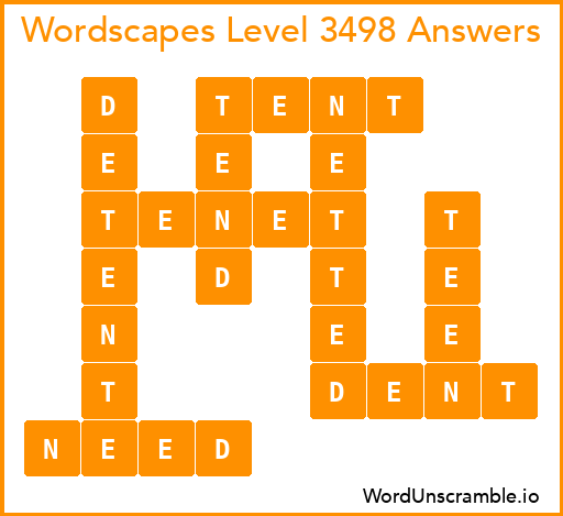 Wordscapes Level 3498 Answers