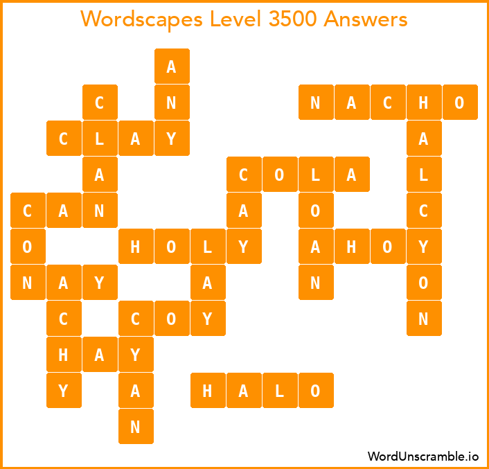 Wordscapes Level 3500 Answers