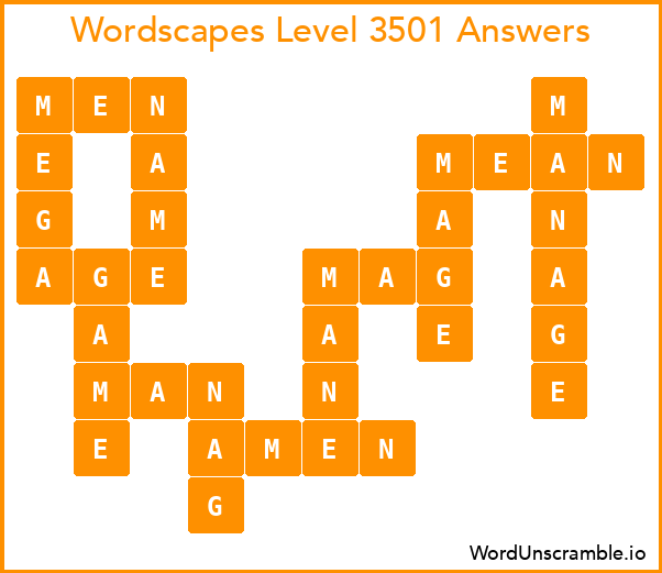 Wordscapes Level 3501 Answers