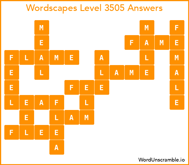 Wordscapes Level 3505 Answers