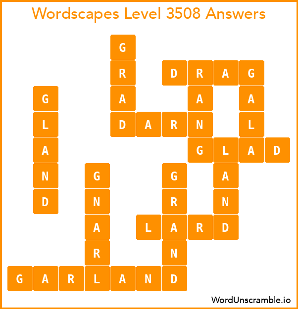Wordscapes Level 3508 Answers