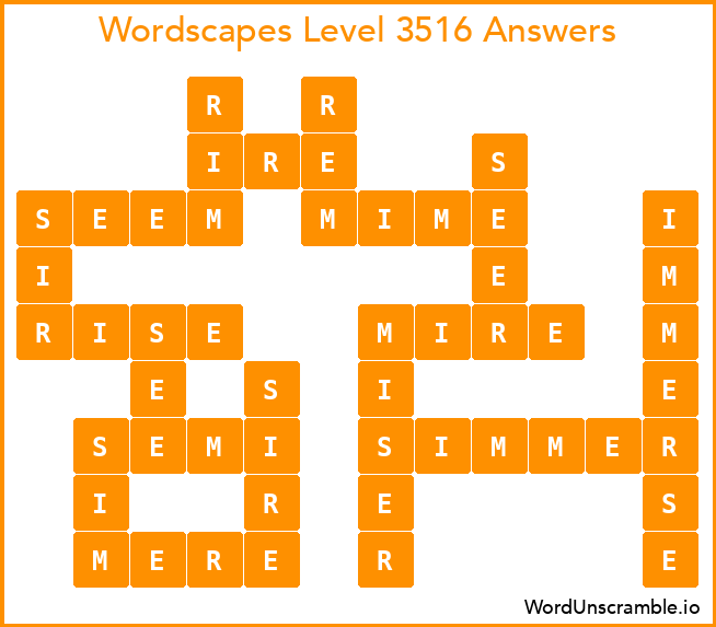 Wordscapes Level 3516 Answers